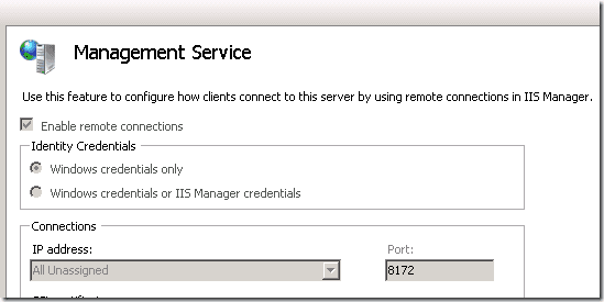 Management Service Configuratoin