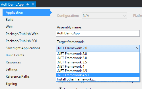 Change Framework Version