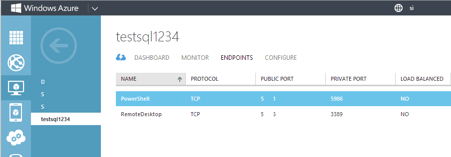 Azure VM Endpoints