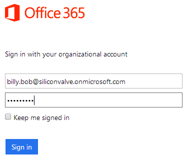 Cloud account login example.