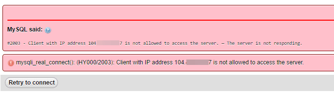 Connection Error