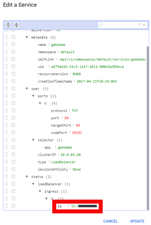 Kubernetes Service Details