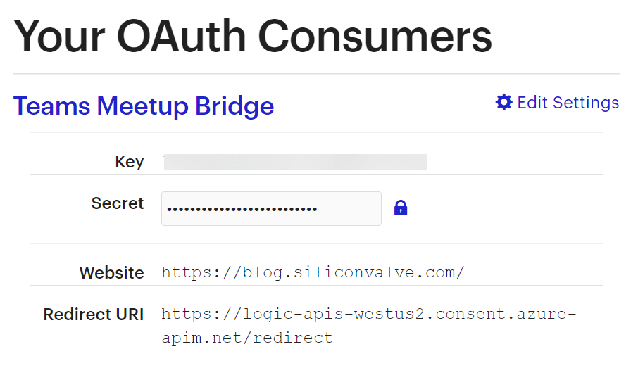 Meetup OAuth Consumer