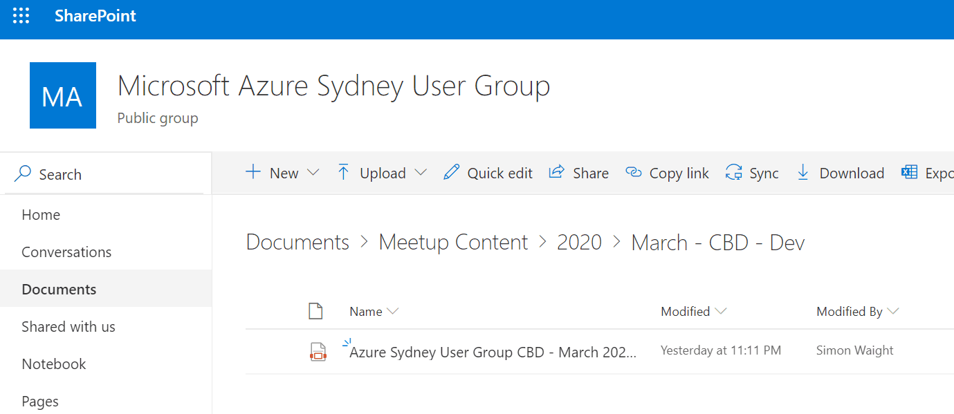 Anonymous file share - step 3 - SharePoint Document Library Folder