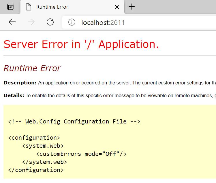 ASP.NET Application Error