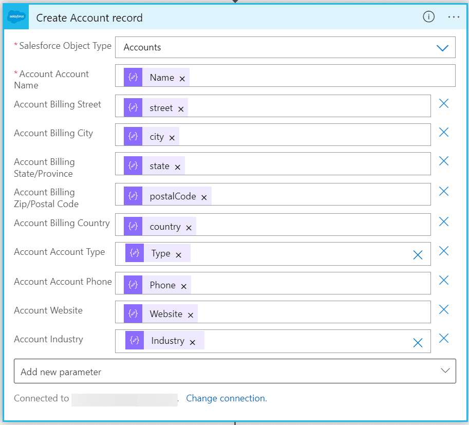 Azure Logic App HTTP action to create Account in Salesforce