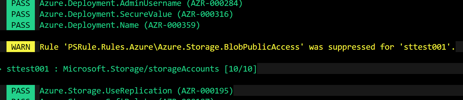 PSRUle suppression warning.