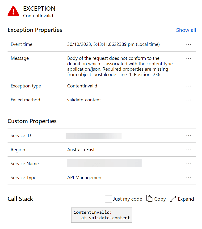 Policy Violation in Application Insights!