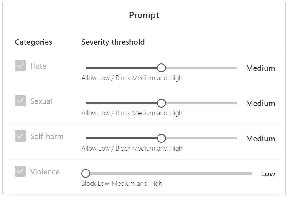 Content filtering form prompts!