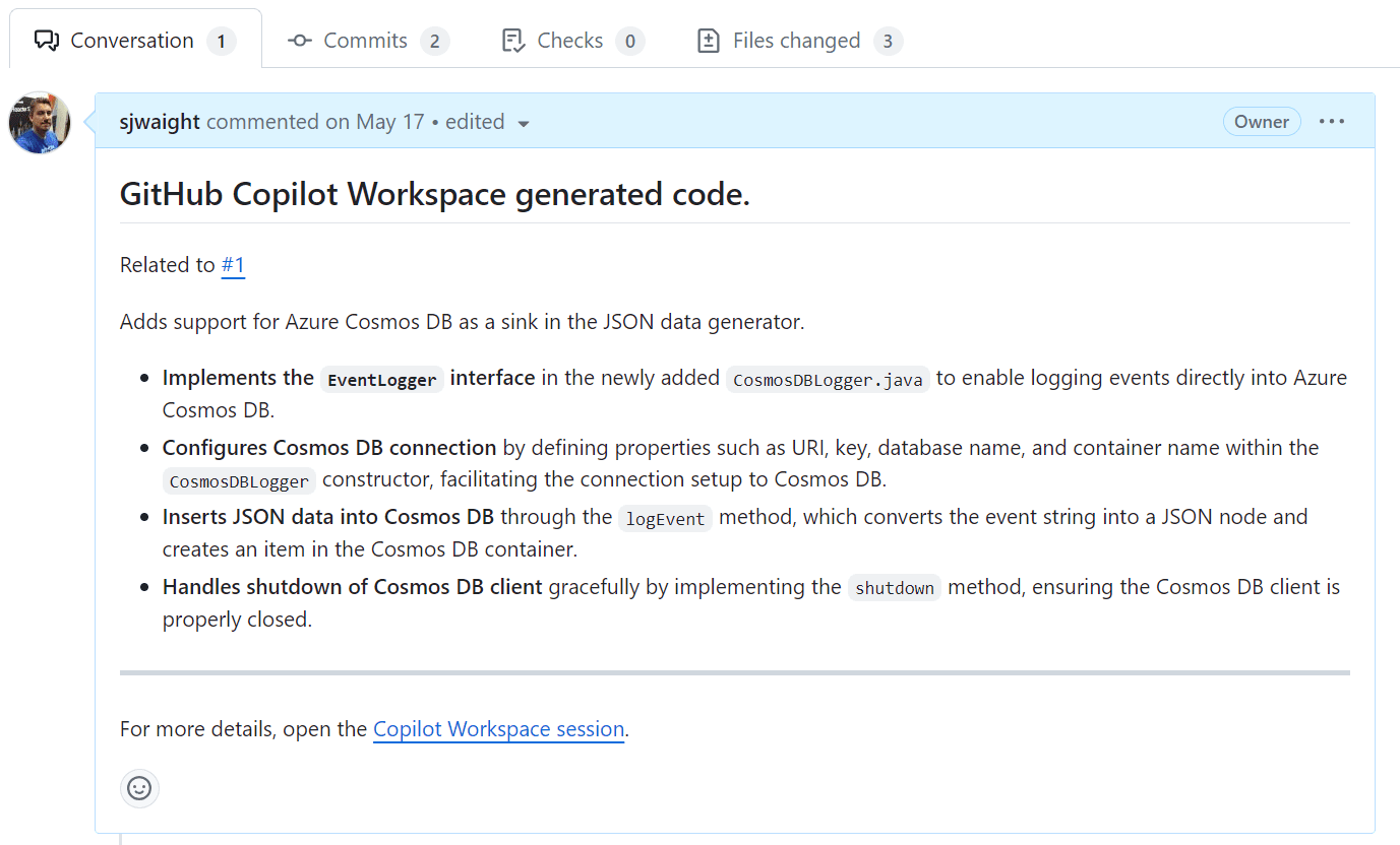 Summarised Pull Request from GitHub Copilot Workspace!