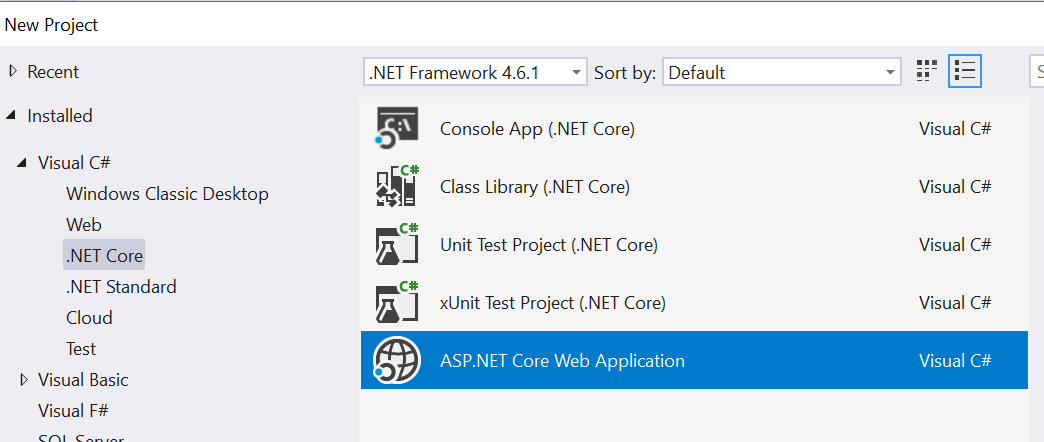 New Project - .Net Core