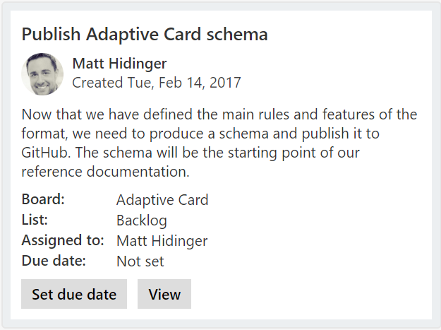 Adaptive Card Sample