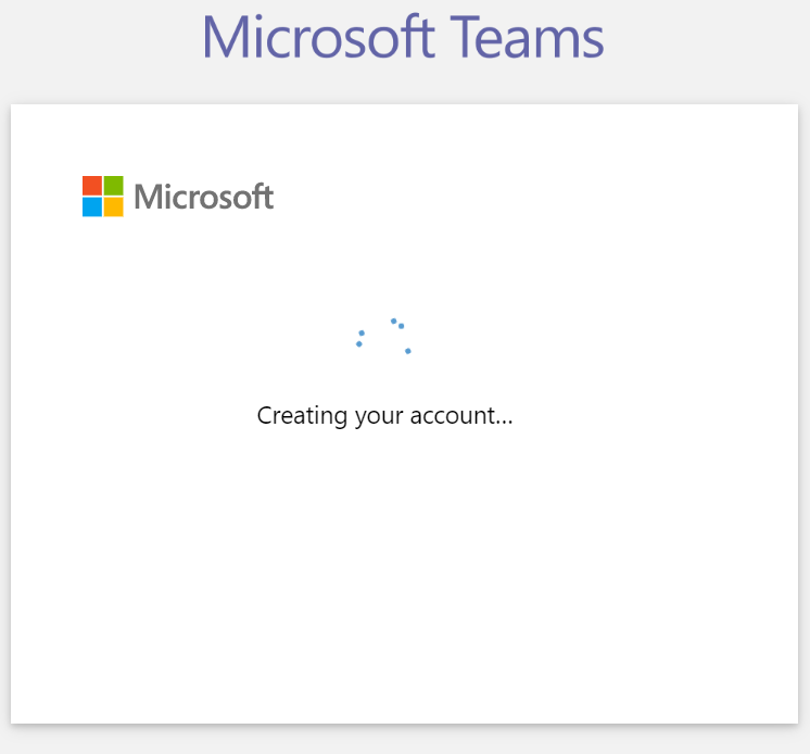 Microsoft Teams - Signup step 6 - Create account