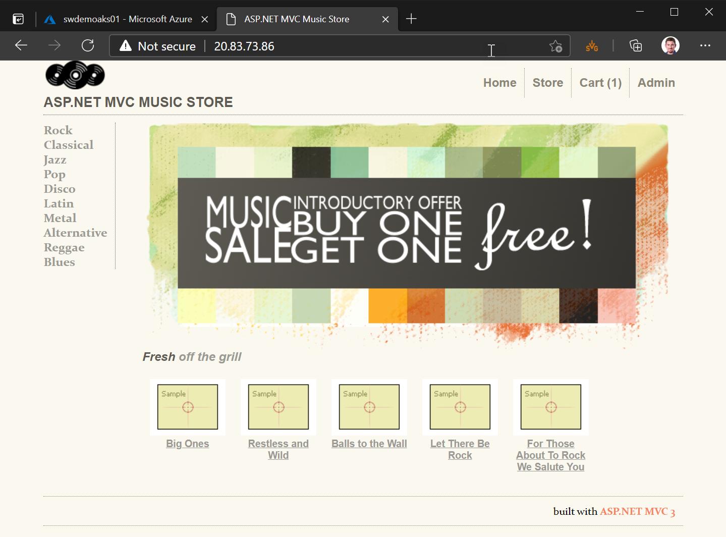 MVC Music Store sample application running on Kubernetes!