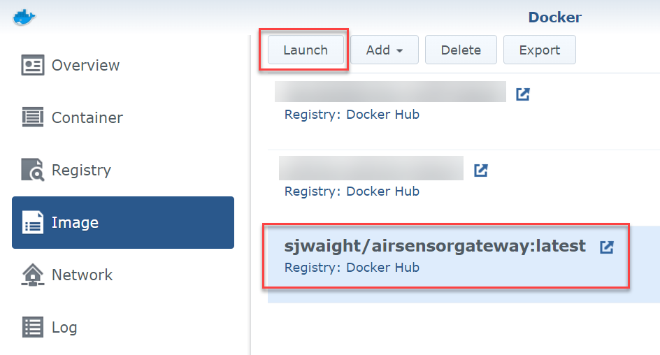 Launch Docker Image on Synology