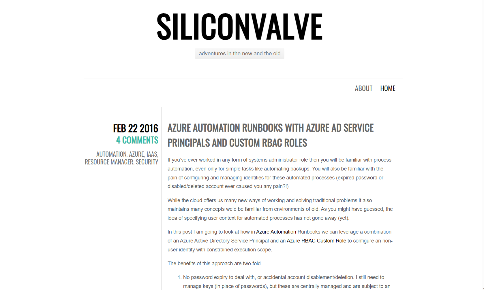 Siliconvalve blog from 2016.