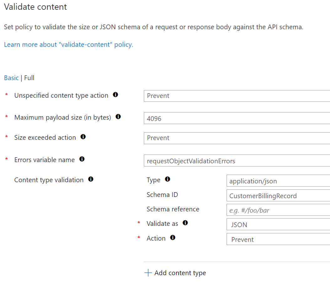 Setup Validate Content Policy!